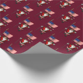 Sweet Santa Claus met de vlag van de VS Cadeaupapier (Hoek)