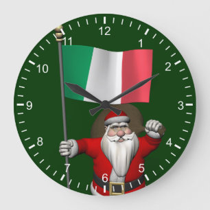 Sweet Santa Claus met de vlag van Italië Grote Klok