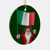 Sweet Santa Claus met de vlag van Italië Keramisch Ornament (Rechts)
