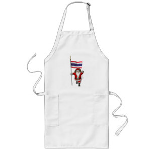 Sweet Santa Claus met de vlag van Thailand Lang Schort