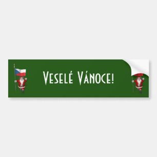 Sweet Santa Claus met de vlag van Tsjechië Bumpersticker