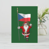 Sweet Santa Claus met de vlag van Tsjechië Feestdagenkaart (Staand voorkant)