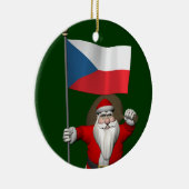 Sweet Santa Claus met de vlag van Tsjechië Keramisch Ornament (Rechts)
