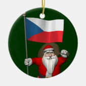 Sweet Santa Claus met de vlag van Tsjechië Keramisch Ornament (Voorkant)