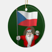 Sweet Santa Claus met de vlag van Tsjechië Keramisch Ornament (Links)