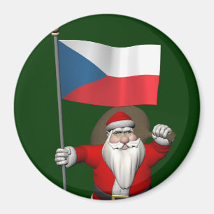 Sweet Santa Claus met de vlag van Tsjechië Magneet