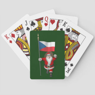 Sweet Santa Claus met de vlag van Tsjechië Pokerkaarten