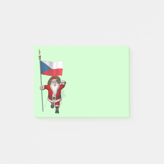 Sweet Santa Claus met de vlag van Tsjechië Post-it® Notes (Voorkant)