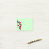 Sweet Santa Claus met de vlag van Tsjechië Post-it® Notes (Op bureau)