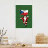 Sweet Santa Claus met de vlag van Tsjechië Poster (Keuken)