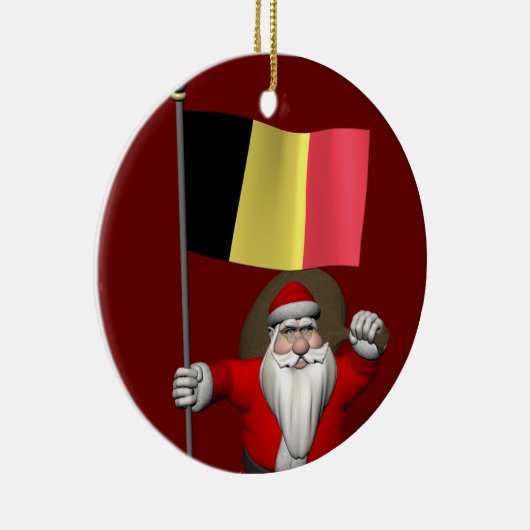 Sweet Santa Claus met het aftreden van België Keramisch Ornament (Rechts)