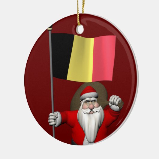 Sweet Santa Claus met het aftreden van België Keramisch Ornament (Links)