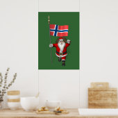 Sweet Santa Claus met het aftreden van Noorwegen Poster (Keuken)