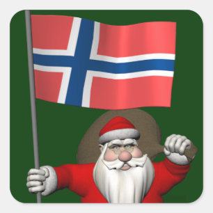 Sweet Santa Claus met het aftreden van Noorwegen Vierkante Sticker
