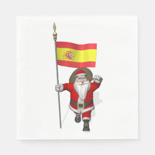 Sweet Santa Claus met vlag van Spanje Servet