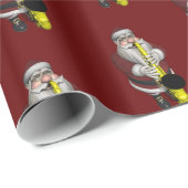 Sweet Santa Claus Saxophone Player Cadeaupapier (Rol Hoek)