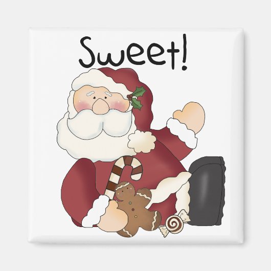 Sweet Santa Holiday Tshirts en Geschenken Magneet (Voorkant)