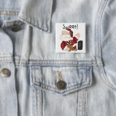 Sweet Santa Holiday Tshirts en Geschenken Vierkante Button 5,1 Cm (In situ)