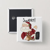 Sweet Santa Holiday Tshirts en Geschenken Vierkante Button 5,1 Cm (Voorkant /achterkant)