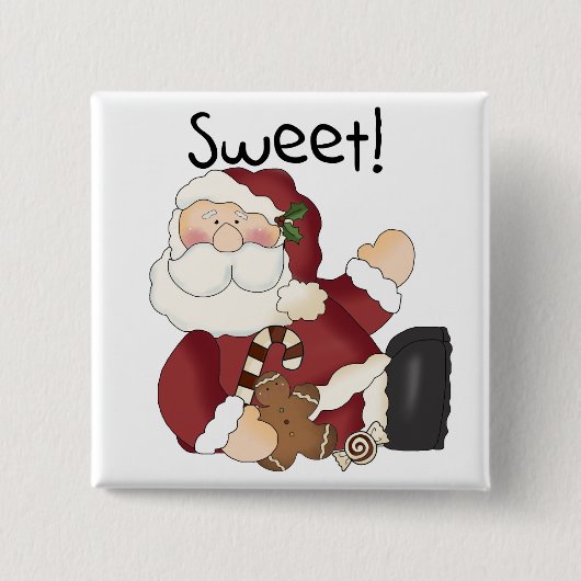 Sweet Santa Holiday Tshirts en Geschenken Vierkante Button 5,1 Cm (Voorkant)