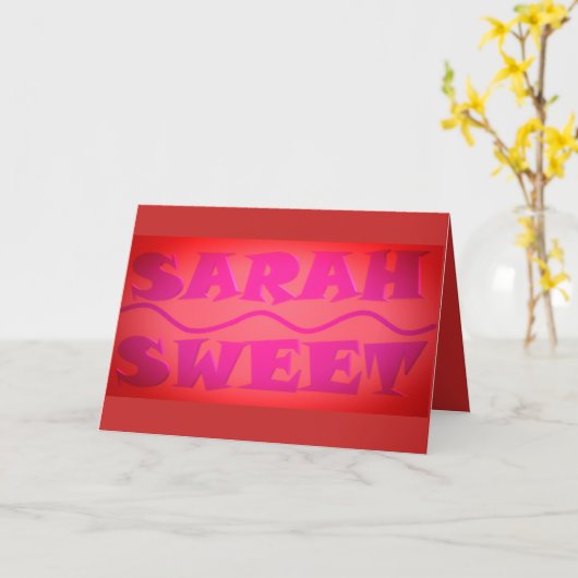 Sweet Sarah geeft warme roze en verbrande sinaasap Kaart (Gele Bloem)