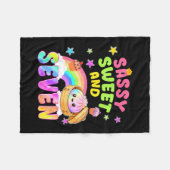 Sweet sassy and seven 7th bday rainbow dumpling fleece deken (Voorkant (Horizontaal))