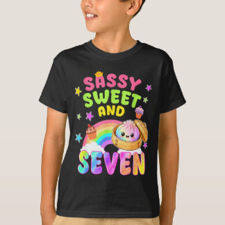 Sweet sassy and seven 7th bday rainbow dumpling t-shirt