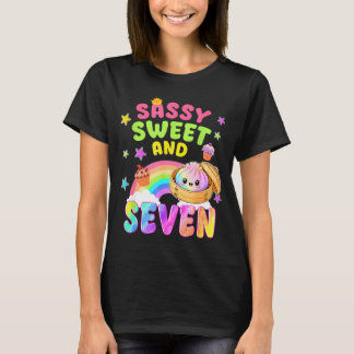 Sweet sassy and seven 7th bday rainbow dumpling t-shirt