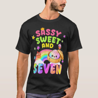 Sweet sassy and seven 7th bday rainbow dumpling t-shirt