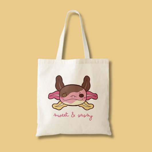 Sweet & Sassy Axolotl Napolitaans ijs Tote Bag
