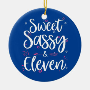 Sweet Sassy Eleven 11 jaar oud 11e verjaardag Keramisch Ornament