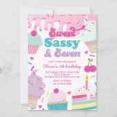 Sweet Sassy en Seven Ice Cream and Cake Verjaardag Kaart (Voorkant)