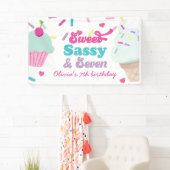 Sweet Sassy en Seven Ice Cream and Cake Verjaardag Spandoek (Insitu)