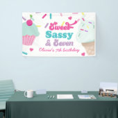 Sweet Sassy en Seven Ice Cream and Cake Verjaardag Spandoek (Beurs)