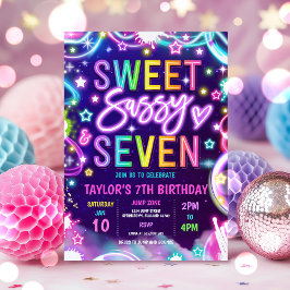 Sweet Sassy en Seven Neon Glow 7e verjaardag Kaart