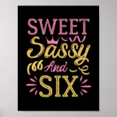 Sweet Sassy en Six, Funny Birthday Gezegden Poster (Voorkant)