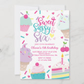 Sweet Sassy en Six Ice Cream and Cake Verjaardag Kaart (Voorkant)