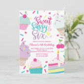 Sweet Sassy en Six Ice Cream and Cake Verjaardag Kaart (Staand voorkant)