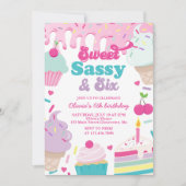 Sweet Sassy en Six Ice Cream and Cake Verjaardag Kaart (Voorkant)