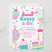 Sweet Sassy en Six Ice Cream and Cake Verjaardag Kaart (Voorkant)