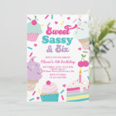 Sweet Sassy en Six Ice Cream and Cake Verjaardag Kaart (Staand voorkant)