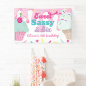 Sweet Sassy en Six Ice Cream and Cake Verjaardag Spandoek (Insitu)