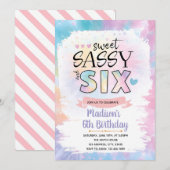 Sweet Sassy en Six tie kleurstof verjaardagsuitnod Kaart (Voorkant / Achterkant)