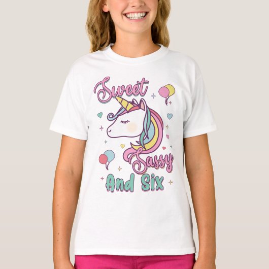 Sweet Sassy en Six Unicorn T-shirt (Voorkant)