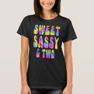 Sweet Sassy en twee 2e verjaardag Tie Dye 2 jaar O T-shirt