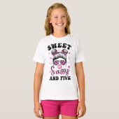 Sweet Sassy en Vijf Bun Leopard Zonnebrillen T-shirt (Voorkant volledig)