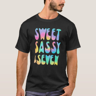 Sweet Sassy & Seven Tie Dye 7 jaar oud 7th Birthda T-shirt