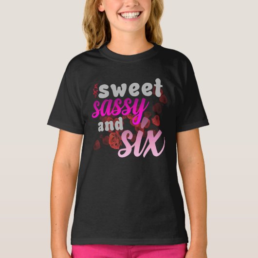 Sweet Sassy Six – Leeftijd Zes Premium T-shirt (Voorkant)