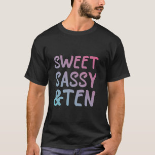 Sweet Sassy Ten 10th Birthday Muziekfeest Meisjes  T-shirt