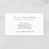 Sweet Savvy Chic Elegant Minimalistisch Visitekaar Visitekaartje (Achterkant)